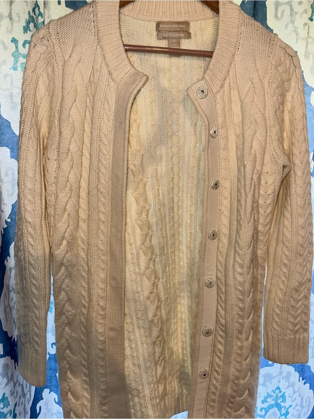 Banana Republic Cable Knit Cardigan | Italian Fabric | Cozy Luxe | XS